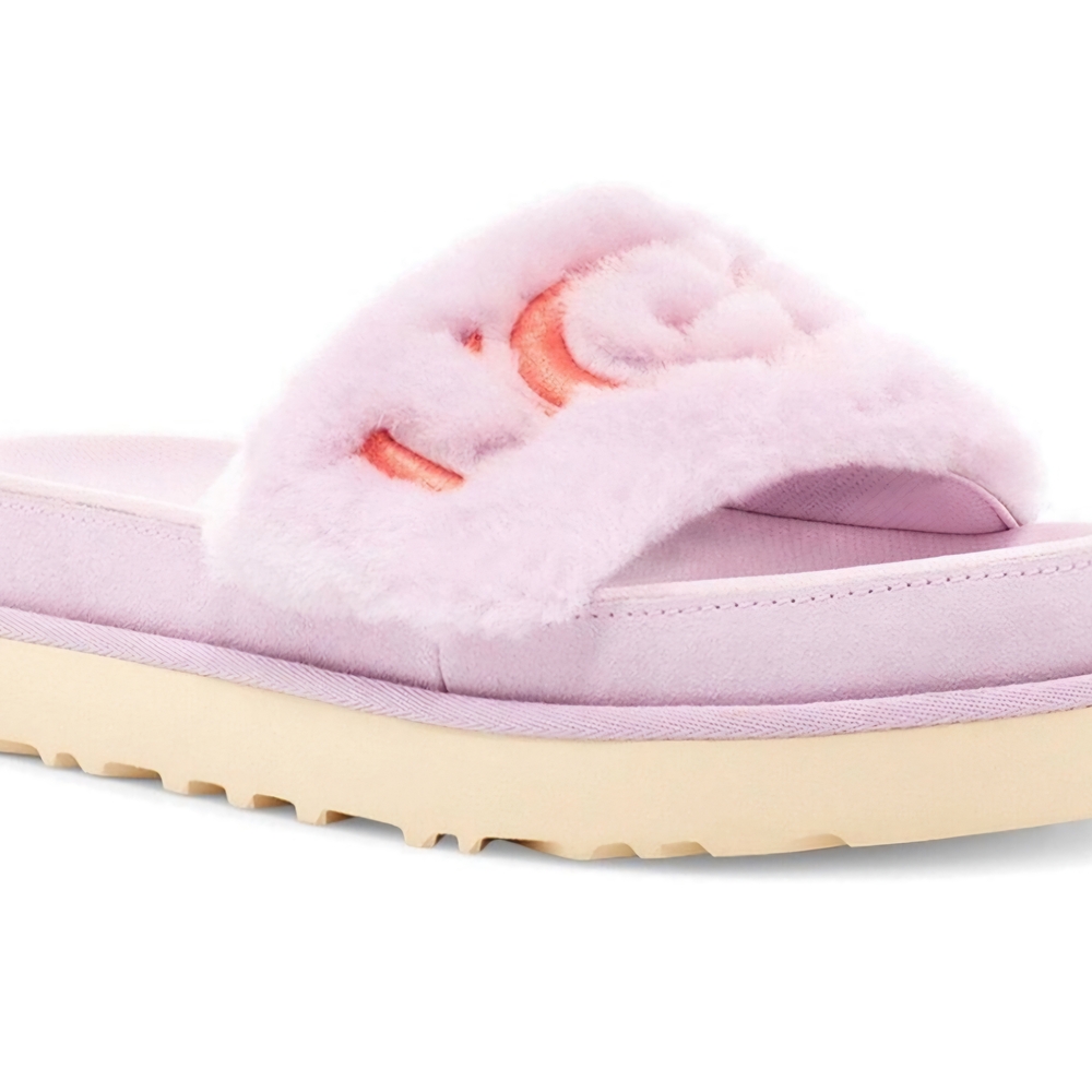 Fluffy Pink Ugg Slide Sandals